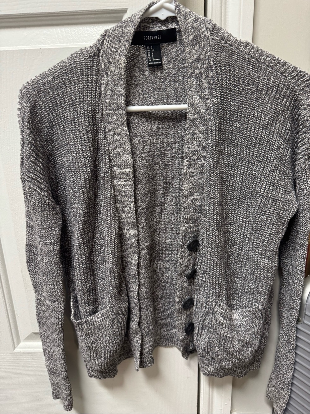 Forever 21 Gray Button-Front Open Cardigan